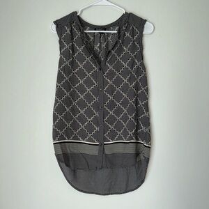 Lucky Brand Women’s Small Black and Gray Sleeveless Blouse